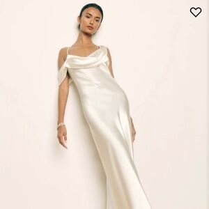 Reformation Ronda Silk Dress White/Ivory